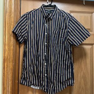 Forever 21 Yellow and Blue Casual Button Down Shirt